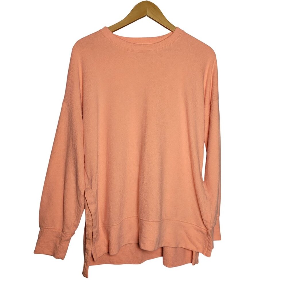 Aeire Oversized Pastel Orange Crew Neck Pullover Sweater